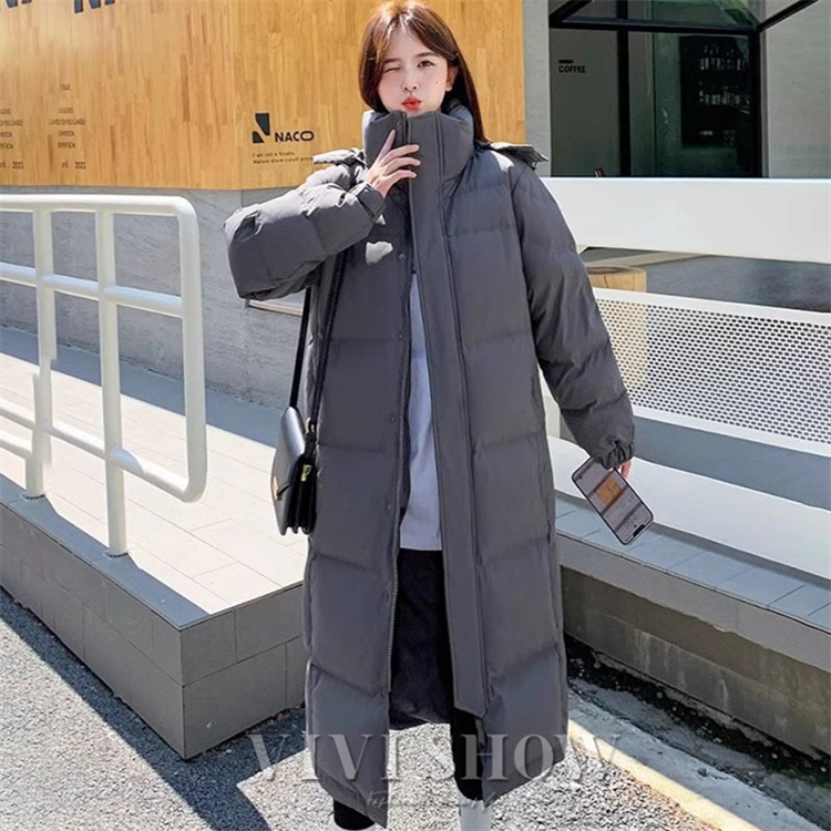 ダウンコート レディース ハイネックコート 無地 ロング ベンチコート