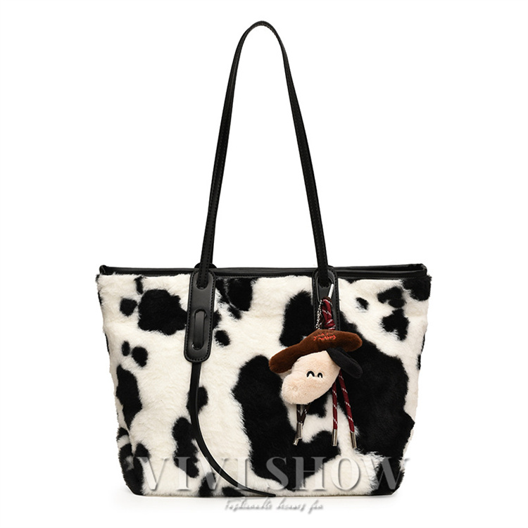 トートバッグ レディース 大きめ a4 肩掛け レオパード うし柄