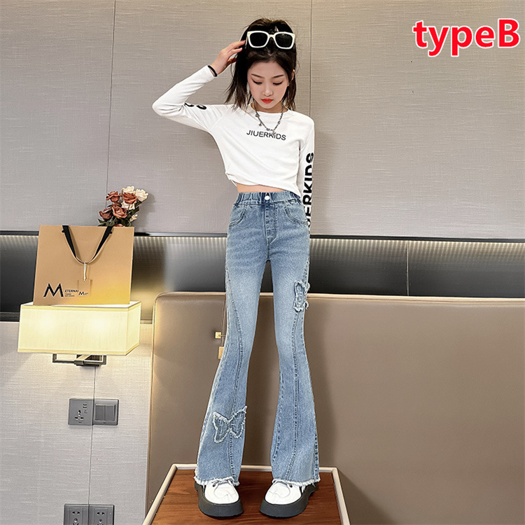 女の子 デニムブーツカット デニムパンツ カジュアル パンツ フレア