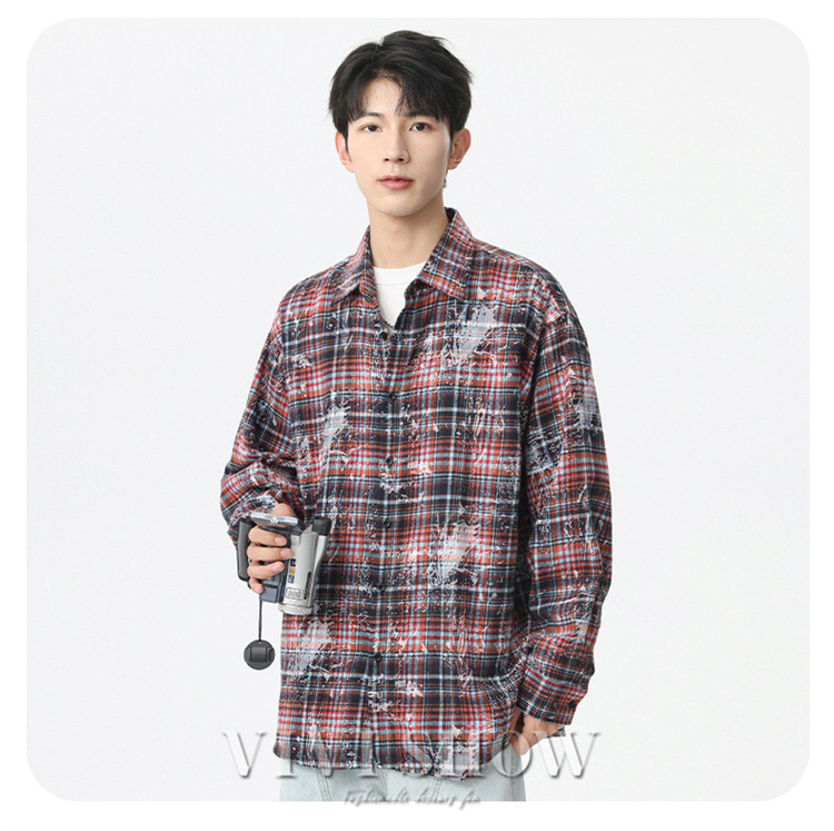 シャツ メンズ メンズシャツ 長袖シャツ カジュアルシャツ 柄シャツ