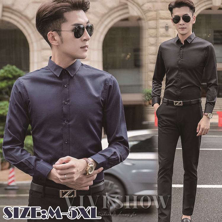 シャツ メンズ 長袖シャツ シンプル ワイシャツ カジュアル 通勤 紳士