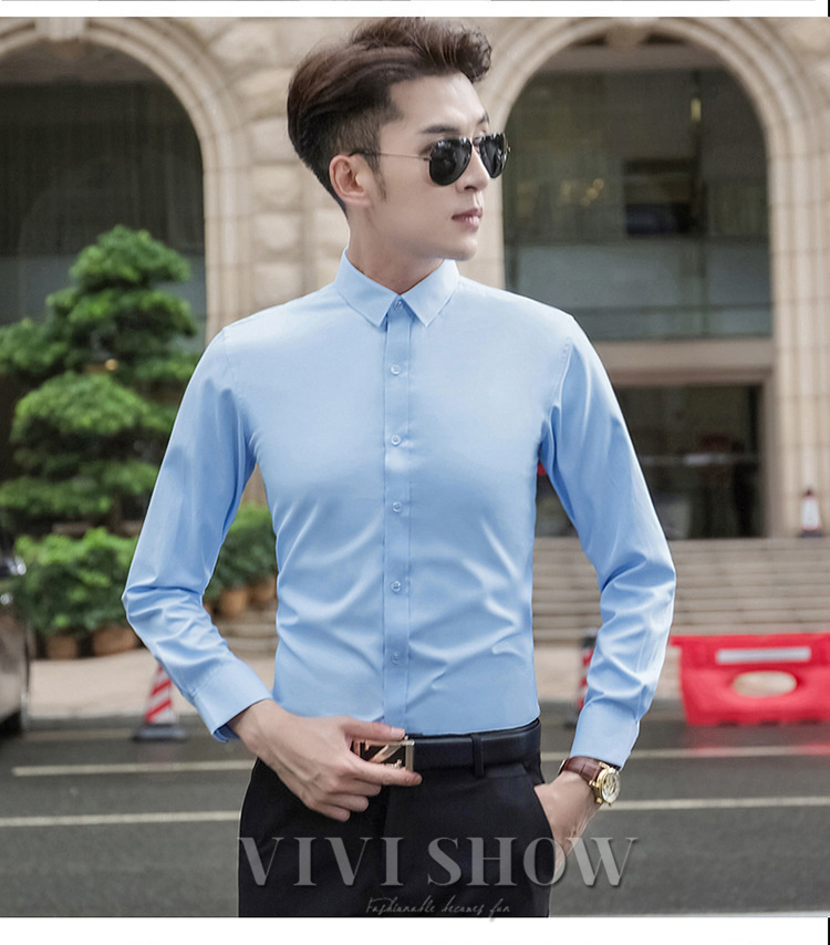 シャツ メンズ 長袖シャツ シンプル ワイシャツ カジュアル 通勤 紳士