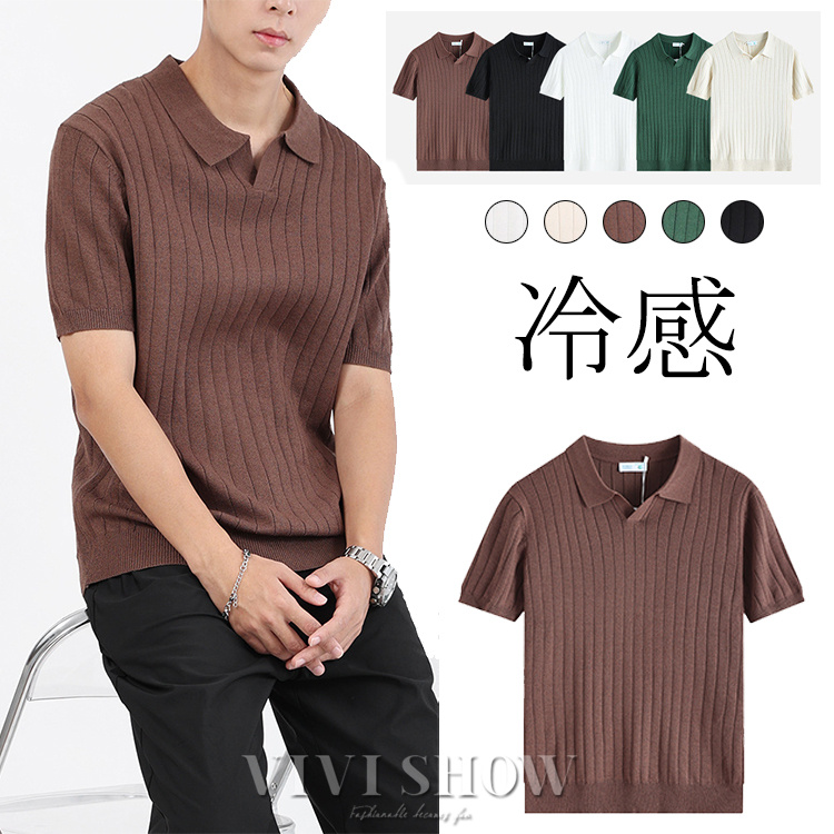 ゴルフメンズ無地ラペルクール半袖Tシャツ、スポーツカジュアルビジネスポロシャツ ゴルフメンズ無地ラペルクール半袖Tシャツ、スポーツカジュアル