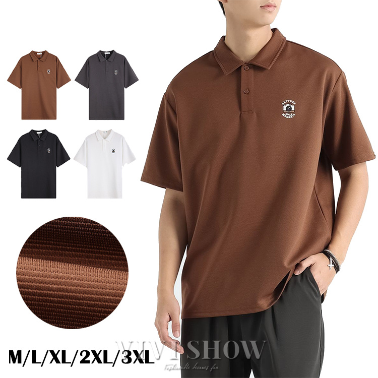 グッチ☆ロゴ半袖シャツ　ポロシャツ ワッペン　エンブレム　トップス　ボーダー　S ポロシャツ Tシャツ レディース トップス 半袖 5分袖 カットソー
