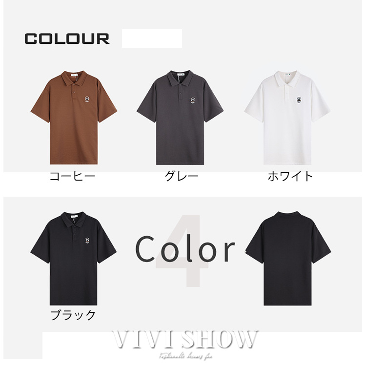 ポロシャツ 半袖 ワンポイントワッペン メンズ シャツ トップス ポロ