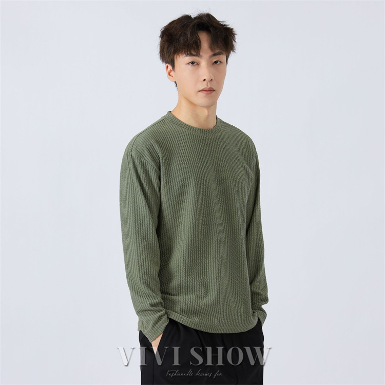 vivianの長袖 カットソー クルーネック 切り替えデザイン メンズ Tシャツ 長袖 ラウンドネック カットソー トップス 定番