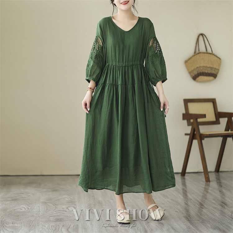 【美品】リネンパフスリーブマキシワンピース Amazon.co.jp: [ジャーナルスタンダード]リネンパフスリーブ