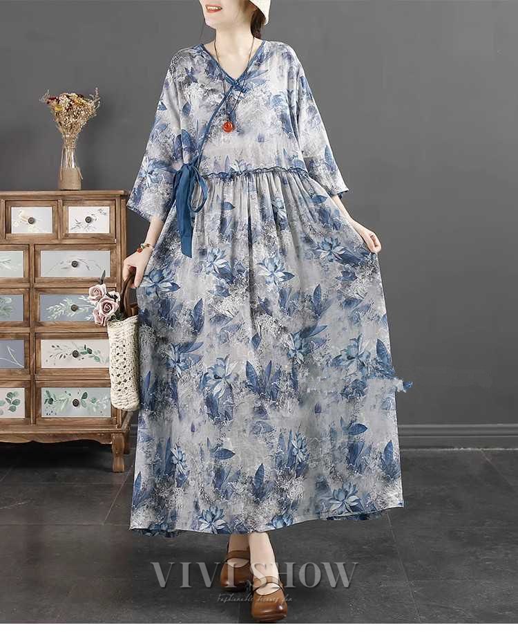 ワンピース 春夏 ワンピ ロングワンピース レディース 総柄 花柄