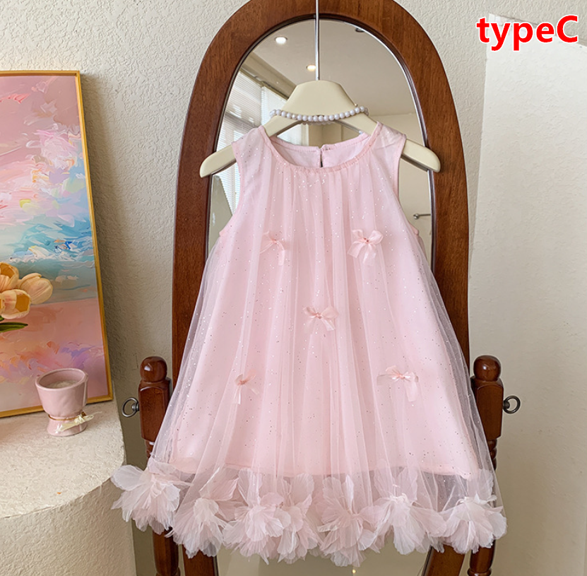 ワンピース 子供服 キッズ ジュニア 女の子 ドレス ノースリーブ