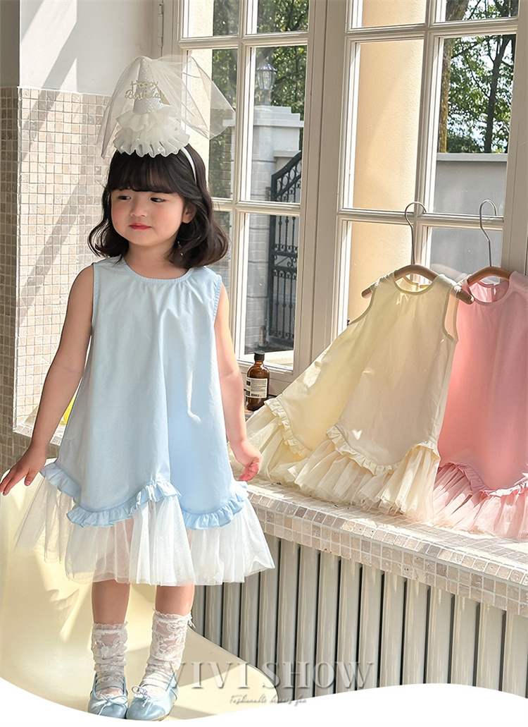 ワンピース 子供服 キッズ ジュニア 女の子 ドレス ノースリーブ