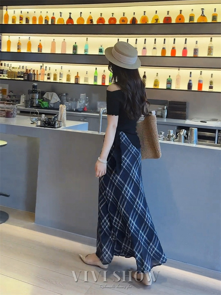 スカート シアーシフォンチェックスカート フレアスカート チェック柄