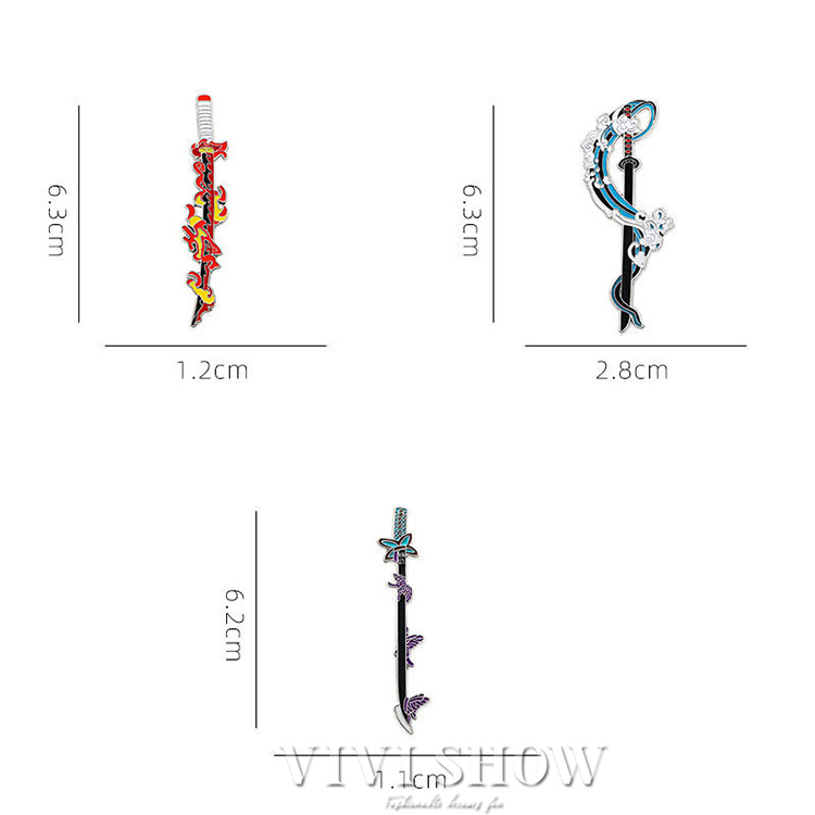鬼滅の刃 金属バッジ ブローチ 日輪刀 富岡義勇 蟲柱 武器 スクール