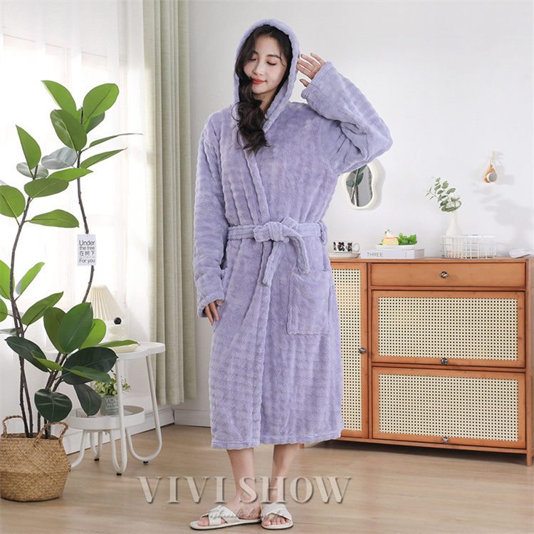 バスローブ ガウン レディース 厚手 ルームウェア フード付き ふわふわ