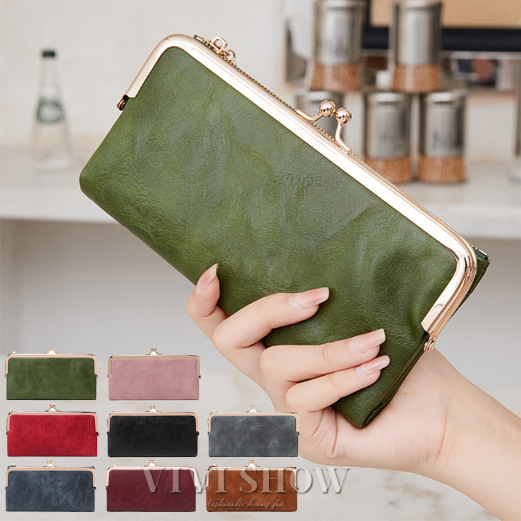 長財布 レディース がま口 財布 かわいい PUレザー がまぐち小銭入れ