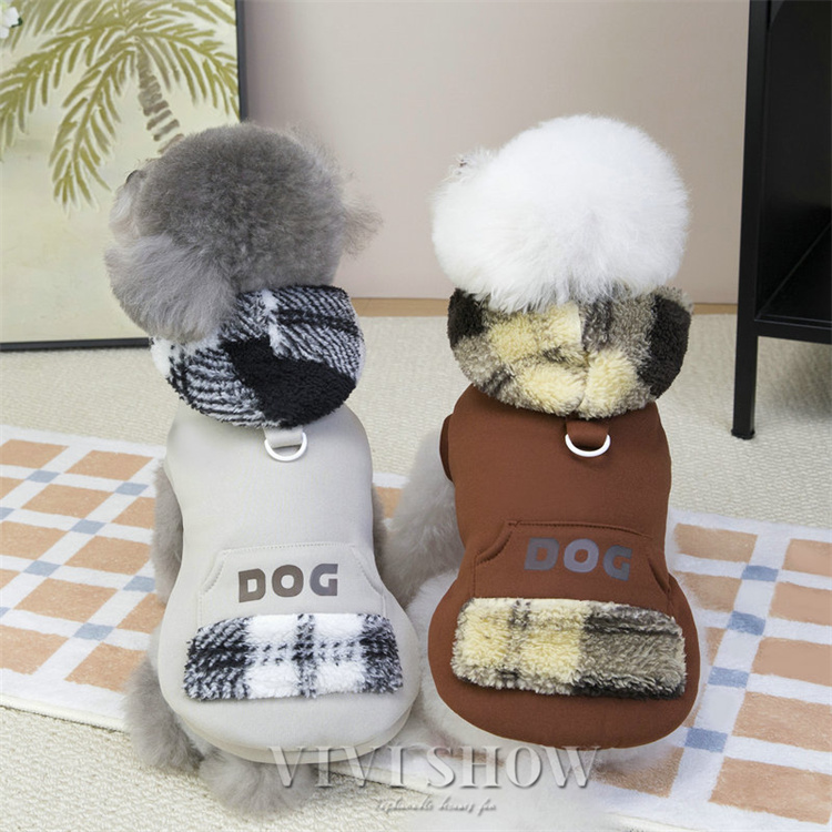 冬用犬服 暖かいヨーキー 小型犬 パーカー ソフトファー 子犬 ペット服 hde231-04.jpg