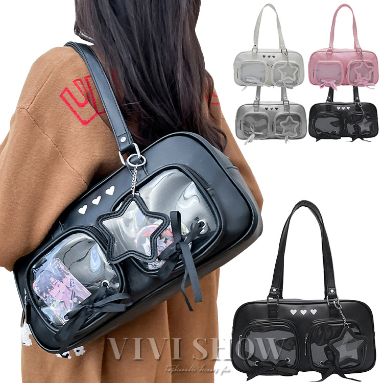 痛バッグ トートバッグ 推し活 オタ活 バッチ 大きめ おしゃれ クリア