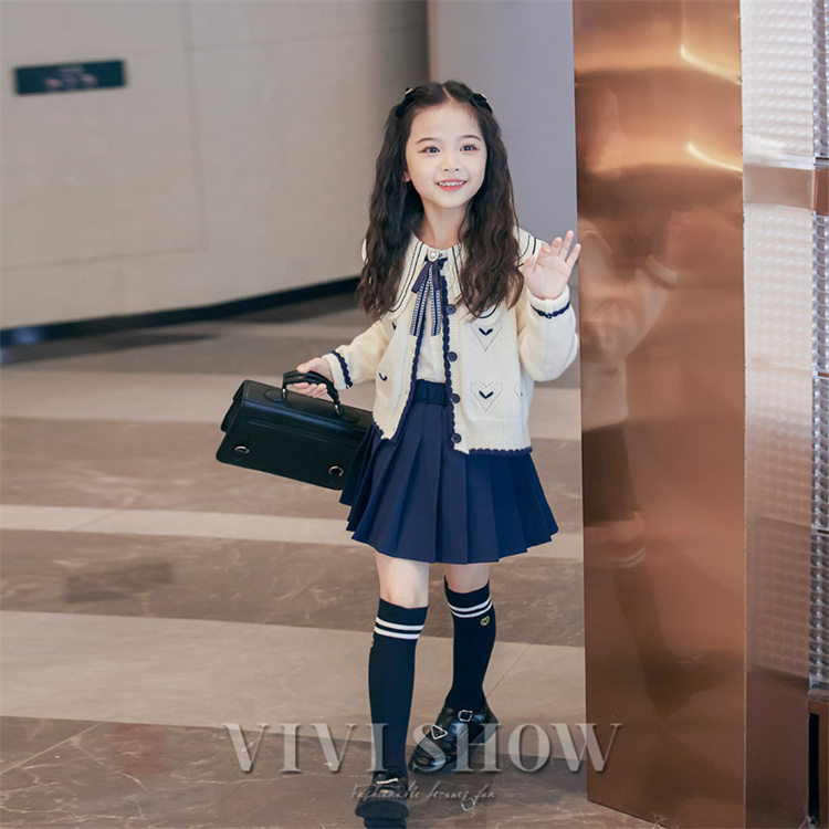 入学式 スーツ 女の子 3点セットセットアップ キッズ カーディガン