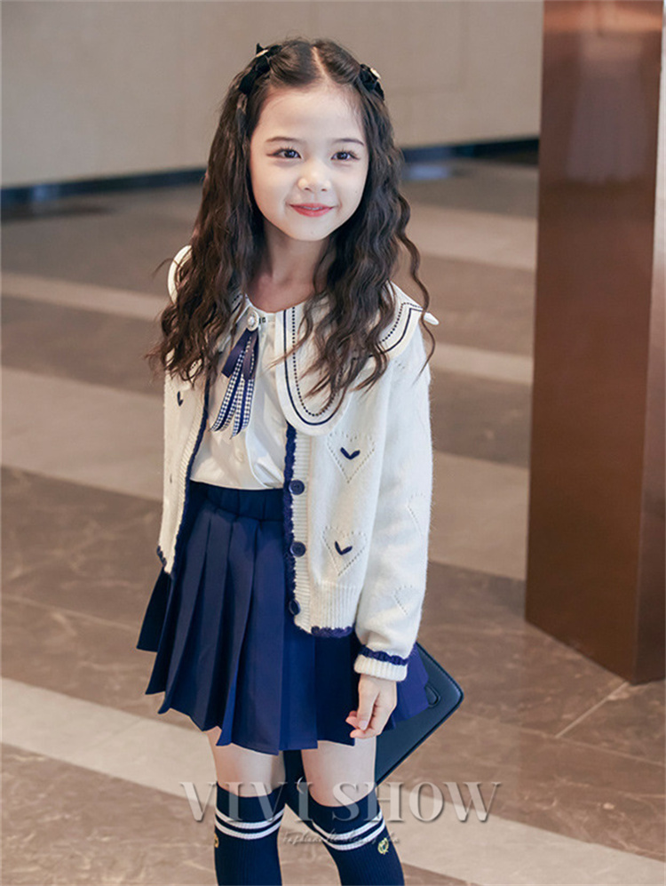 入学式 スーツ 女の子 3点セットセットアップ キッズ カーディガン