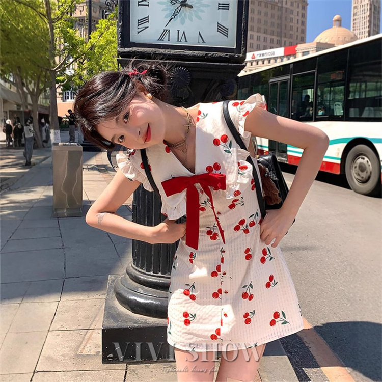 ワンピース ミニワンピース レディース ミニ丈 リボン ノースリーブ