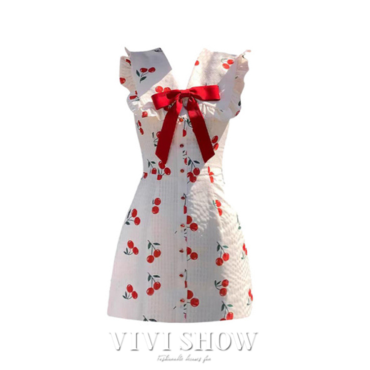 ワンピース ミニワンピース レディース ミニ丈 リボン ノースリーブ