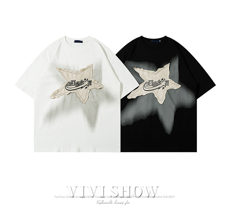 Tシャツ 半袖 メンズ プリントTシャツ 星柄 韓国 ファッション