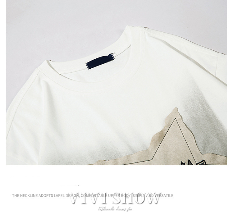 Tシャツ 半袖 メンズ プリントTシャツ 星柄 韓国 ファッション
