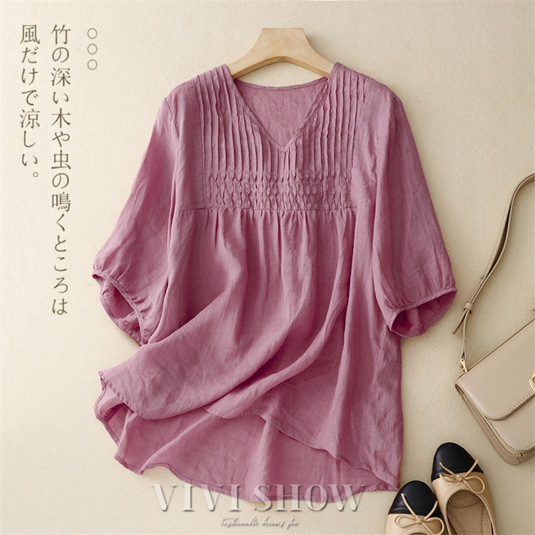 S.ESSENTIALS - 美品 S.ESSENTIALS 三陽商会 リネン 麻 ブラウス チュニック ESSENTIALS WARDROBE】ウォッシャブルチュニックブラウス