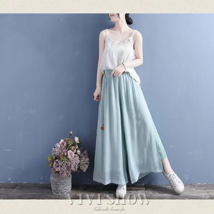 ガウチョパンツ レディース ワイドパンツ 裏地あり ロングパンツ