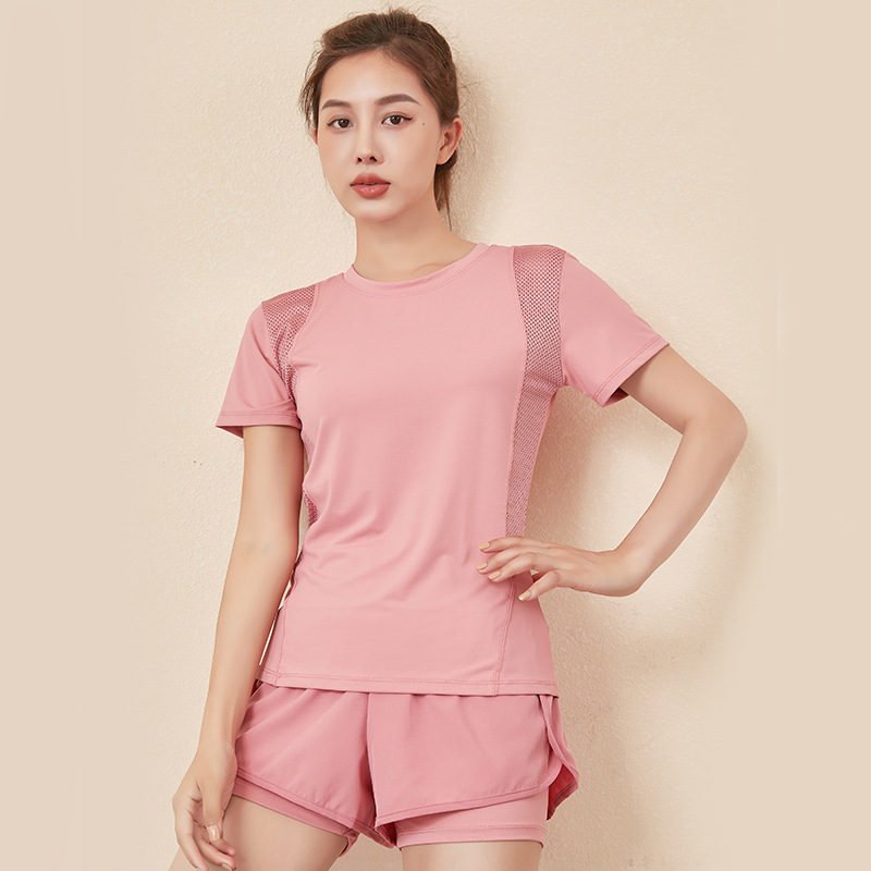 フィットネスウェア 半袖Tシャツ 半ズボン レディース トップス 半袖