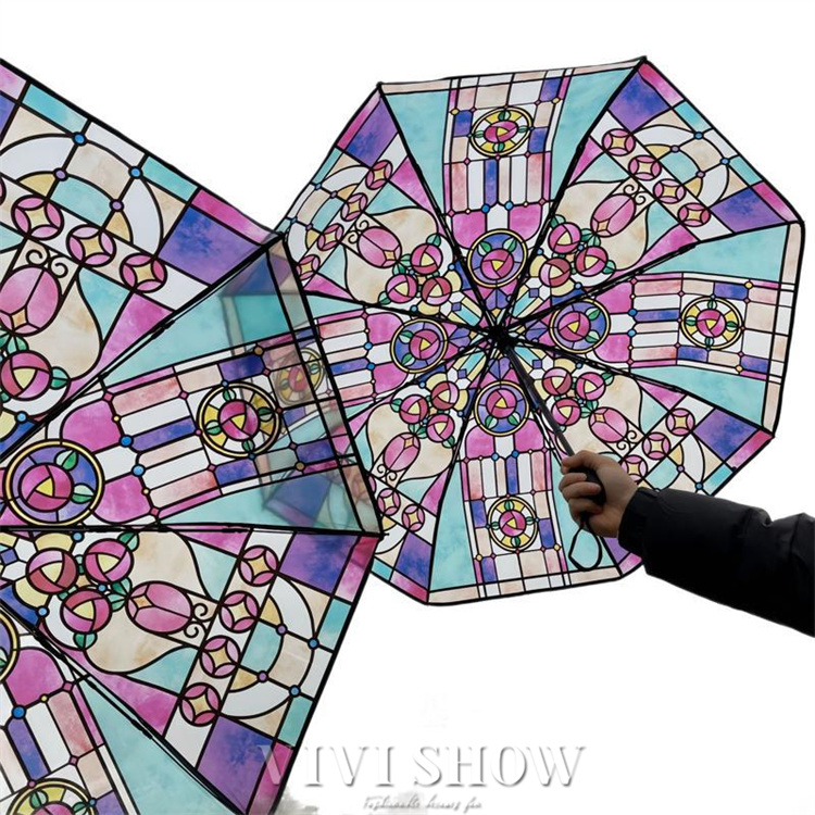傘 ステンドグラス風 長傘 ステンドガラス レディース 雨傘 おしゃれ