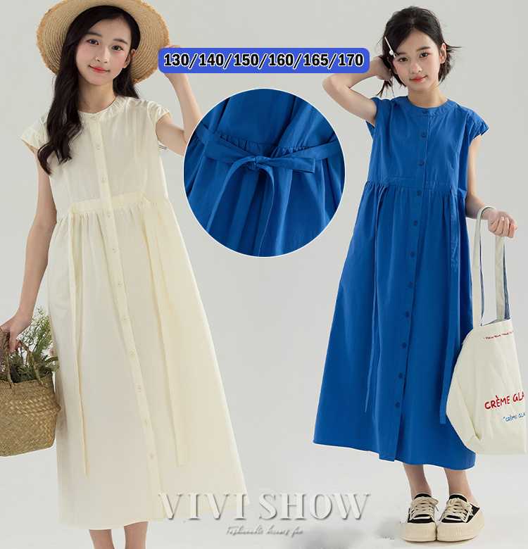 いいね❤️familiar 水色 半袖 ワンピース 130cm ファミリア120cm半袖ワンピース