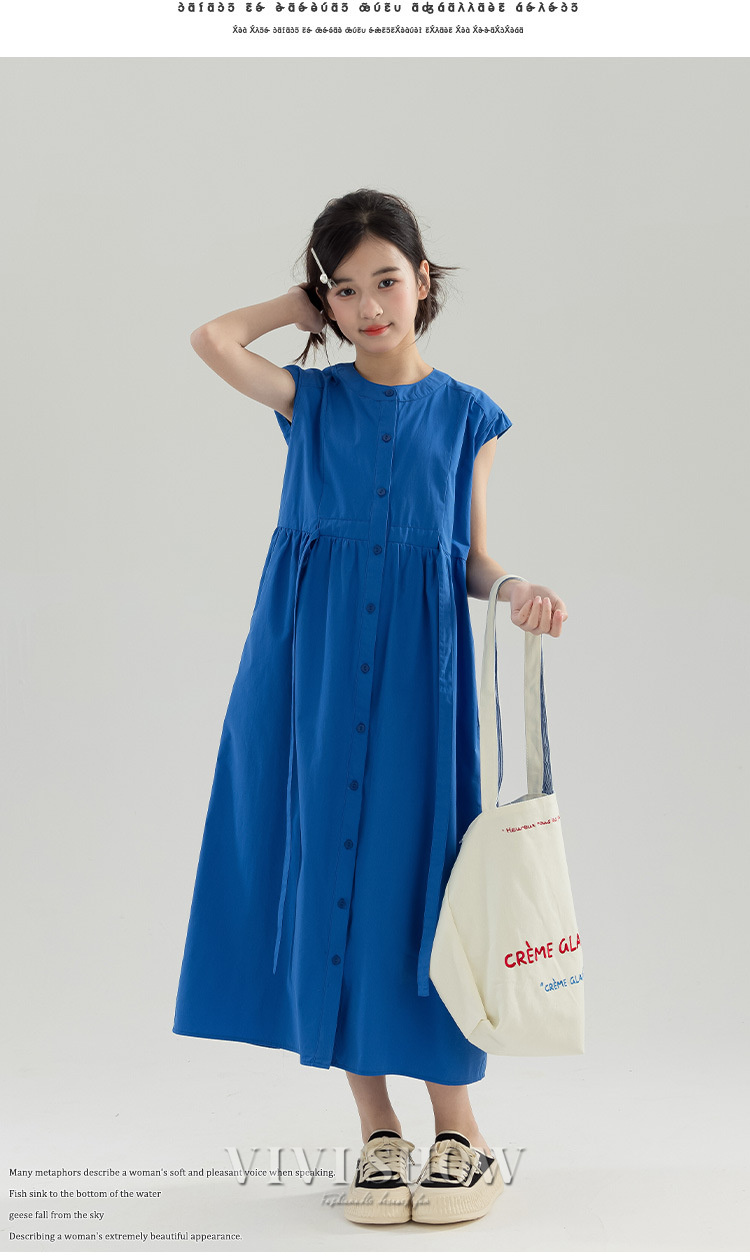 子供服 ワンピース 春夏 女の子 キッズワンピース 半袖 ロング 前開き