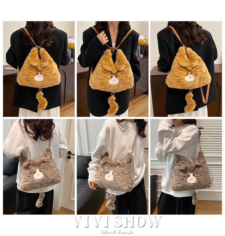 ファーバッグ トートバッグ レディース 猫 モコモコバッグ ネコ