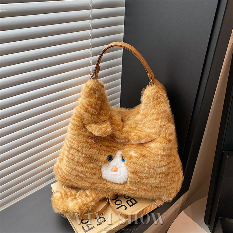 ファーバッグ トートバッグ レディース 猫 モコモコバッグ ネコ