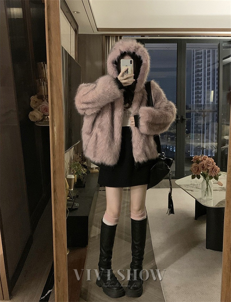 フード付き 中綿コート ファージャケット リバーシブル ジャケット