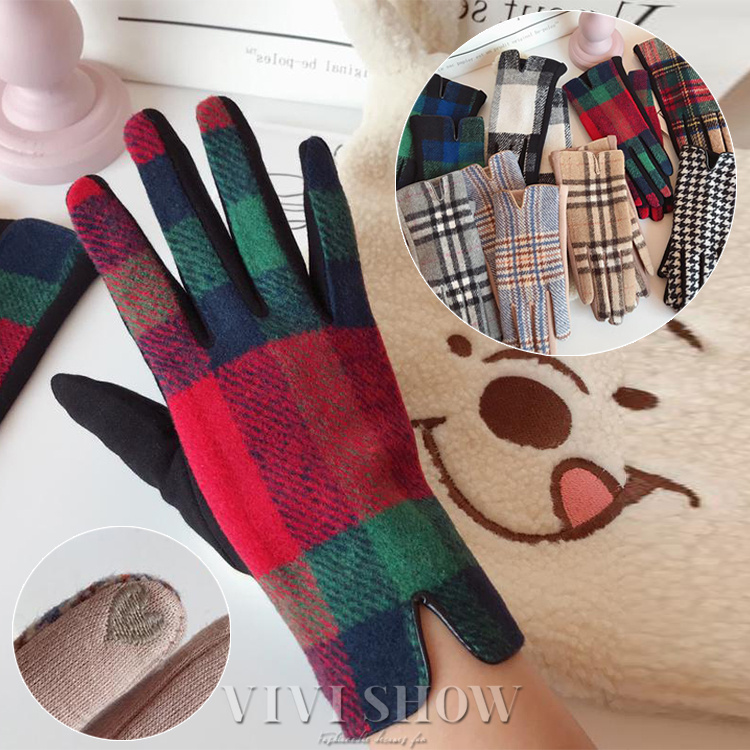 手袋 レディース 暖かい 冬 冬対応 スマホ対応 チェック チェック柄