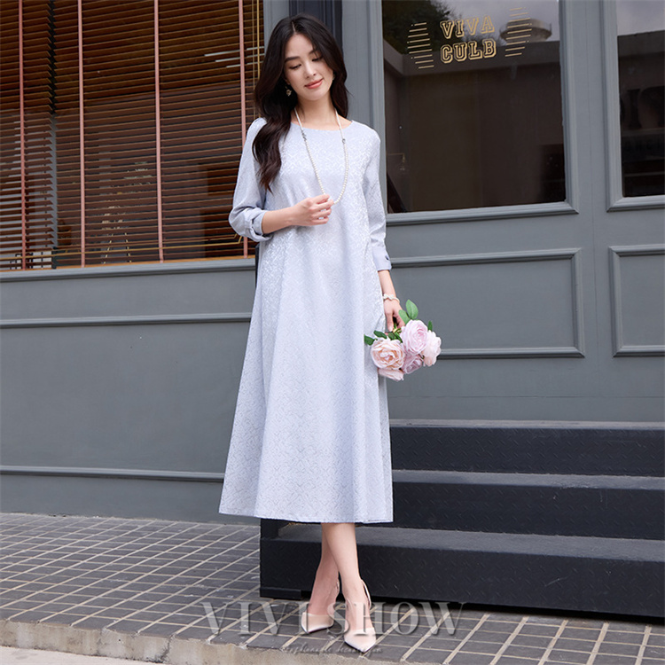 ロングワンピース レディース ワンピース Aライン 着痩せ ミモレ丈