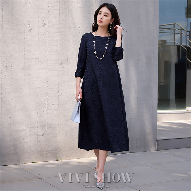 ロングワンピース レディース ワンピース Aライン 着痩せ ミモレ丈