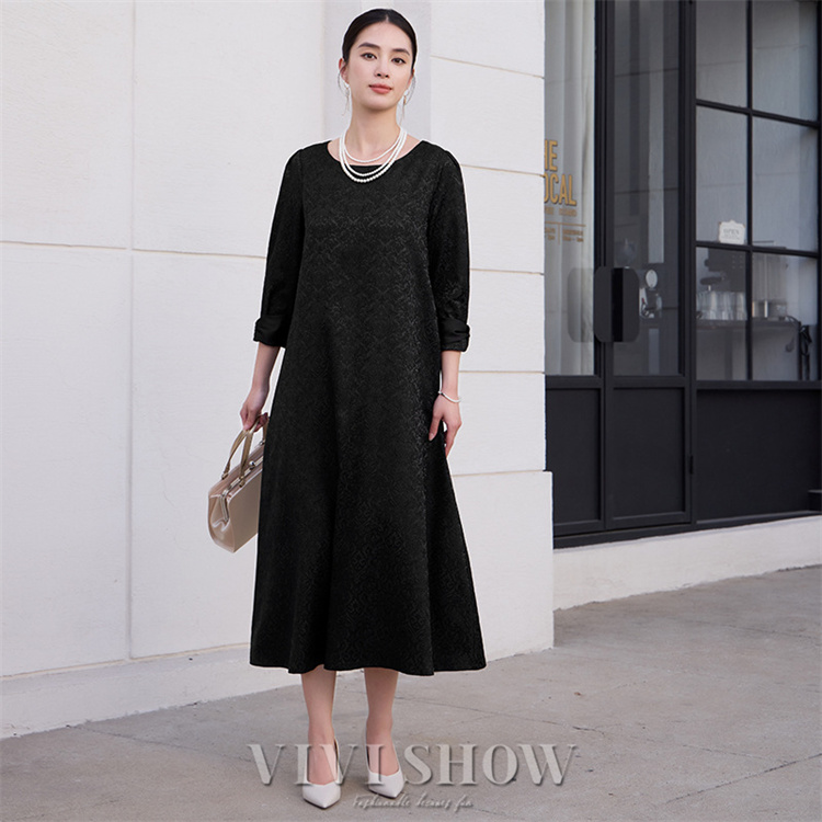 ロングワンピース レディース ワンピース Aライン 着痩せ ミモレ丈