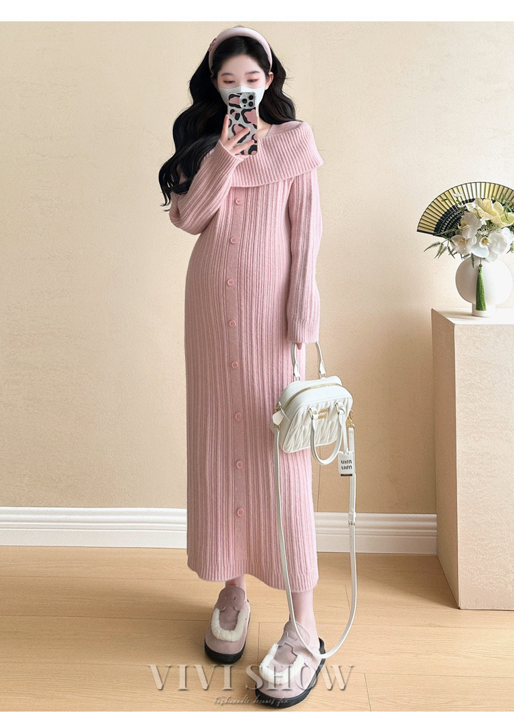familiar ピンク ワンピース　ニット　セット　ブラウス　長袖 マタニティ 服 妊婦服 ワンピース おしゃれ フォーマル 長袖
