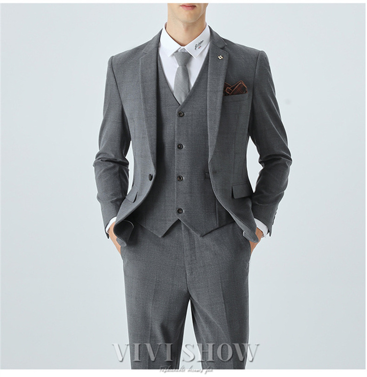 メンズスーツ チェック柄 3点セット スリーピース スーツ メンズ 結婚