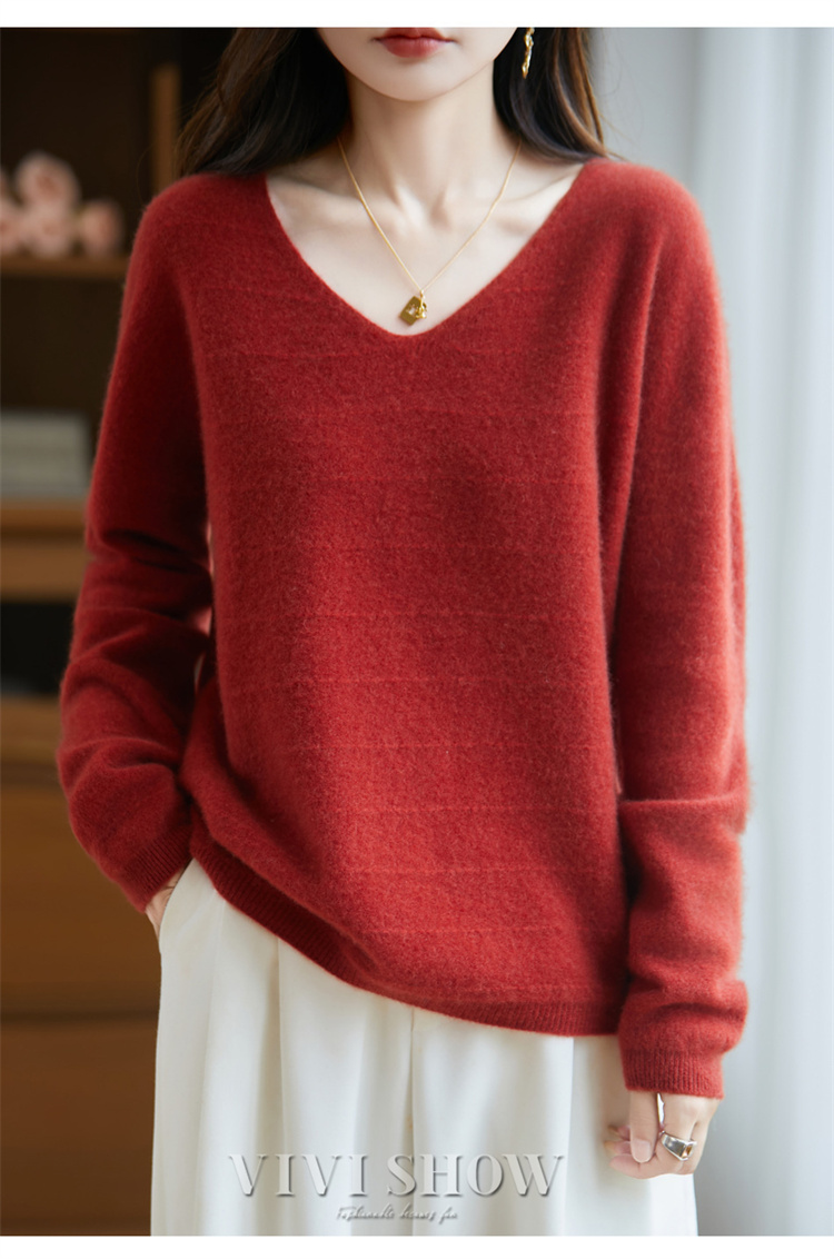 ニット セーター レディース 長袖 Vネック カジュアル 薄手 トップス