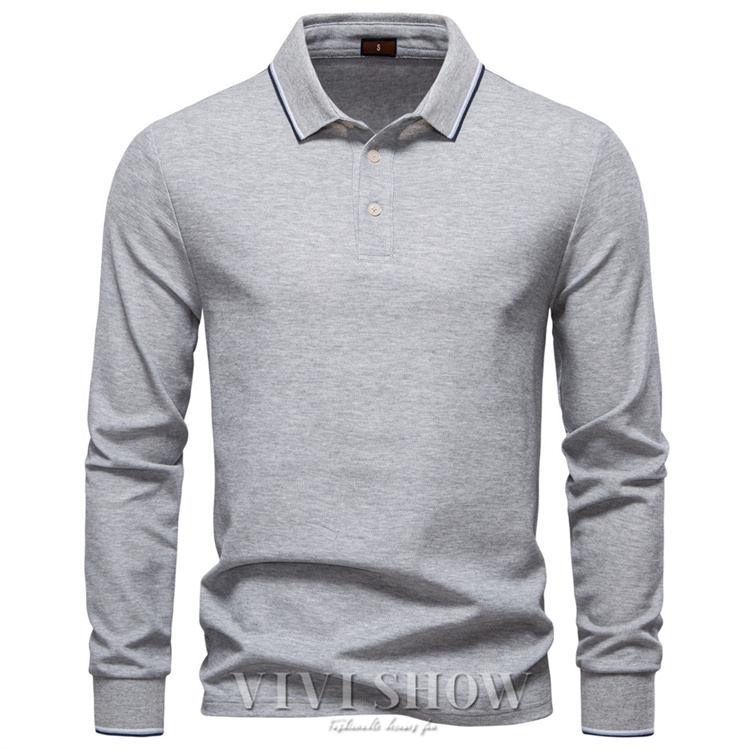 Champion ゴルフ 長袖ポロシャツ XL グレー メンズポロシャツ 長袖 無地 ゴルフシャツ 長袖ポロシャツ ポロ