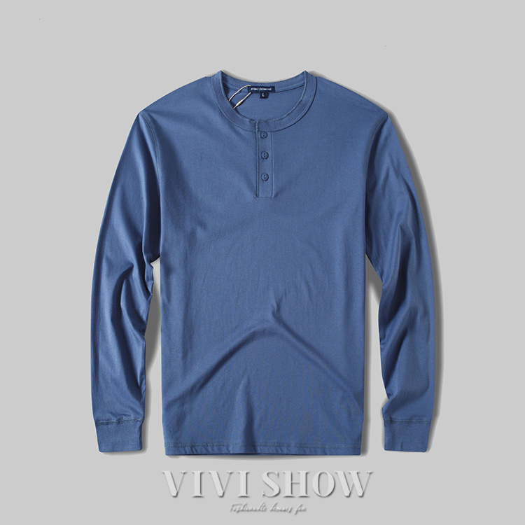 Tシャツ メンズ ロングtシャツ ロンt トップス 長袖 ヘンリーネック 3