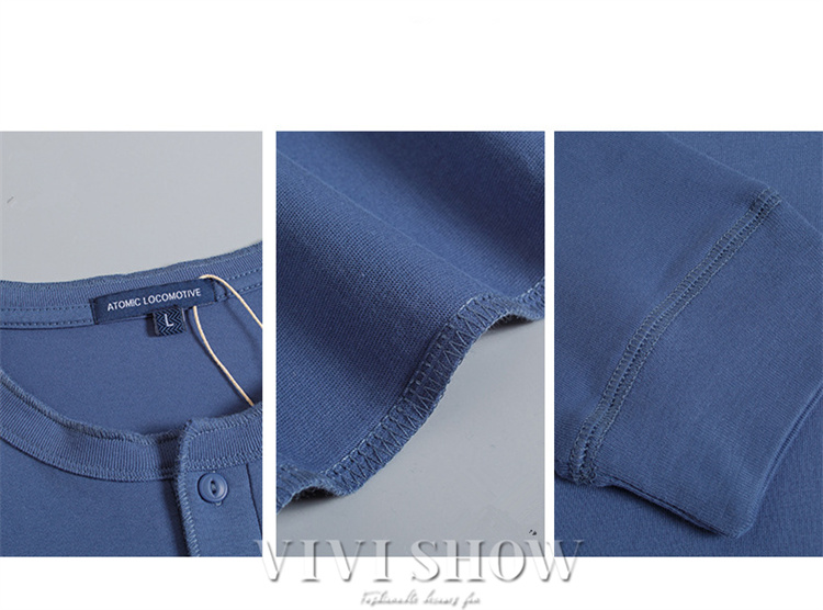 Tシャツ メンズ ロングtシャツ ロンt トップス 長袖 ヘンリーネック 3