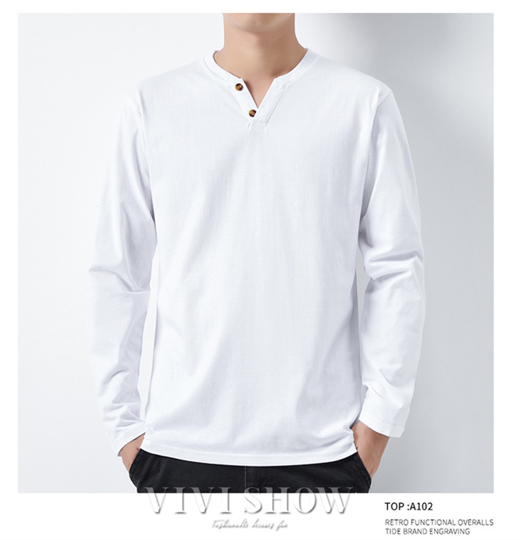 Tシャツ メンズ ロングtシャツ ロンt トップス 長袖 ヘンリーネック