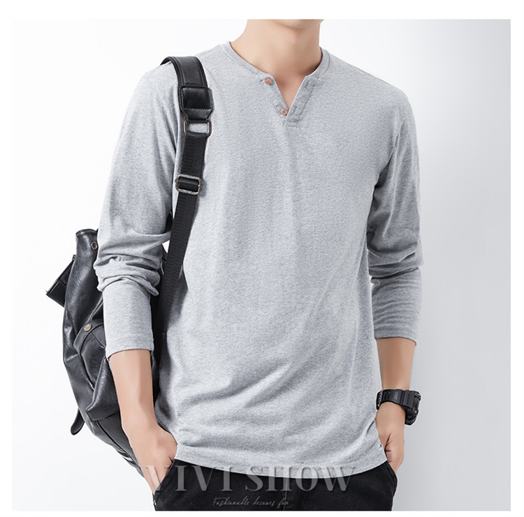 Tシャツ メンズ ロングtシャツ ロンt トップス 長袖 ヘンリーネック