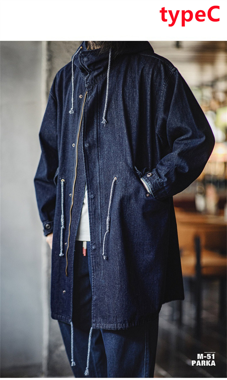 デニムコート メンズ ロングジャケット コート ロング丈 デニム