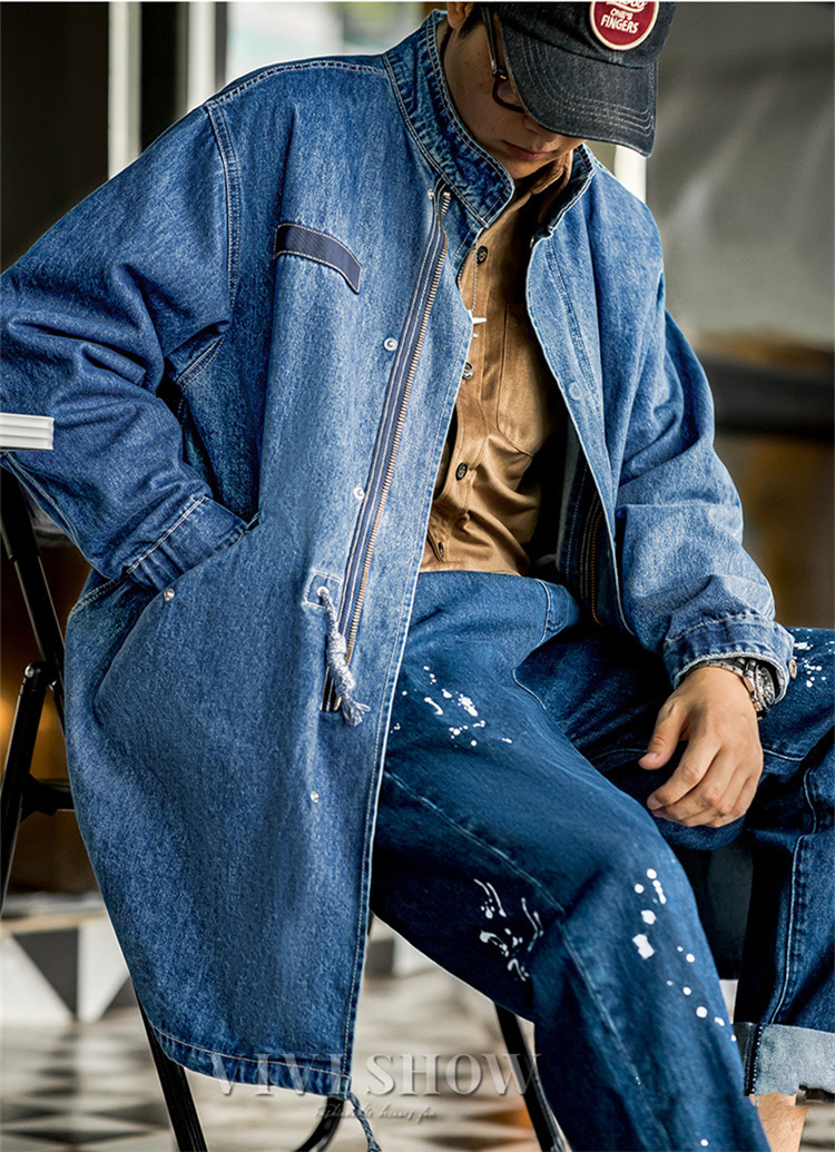 デニムコート メンズ ロングジャケット コート ロング丈 デニム