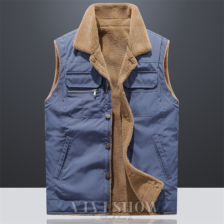 防寒 ベスト メンズ 裏起毛ベスト カジュアル ミリタリーベスト 厚手